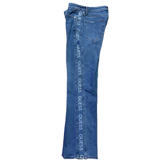 Guess Y2K Los Angeles Women’s 28” Jeans Light Wash Denim White Side Logo Stripe - Picture 3 of 7